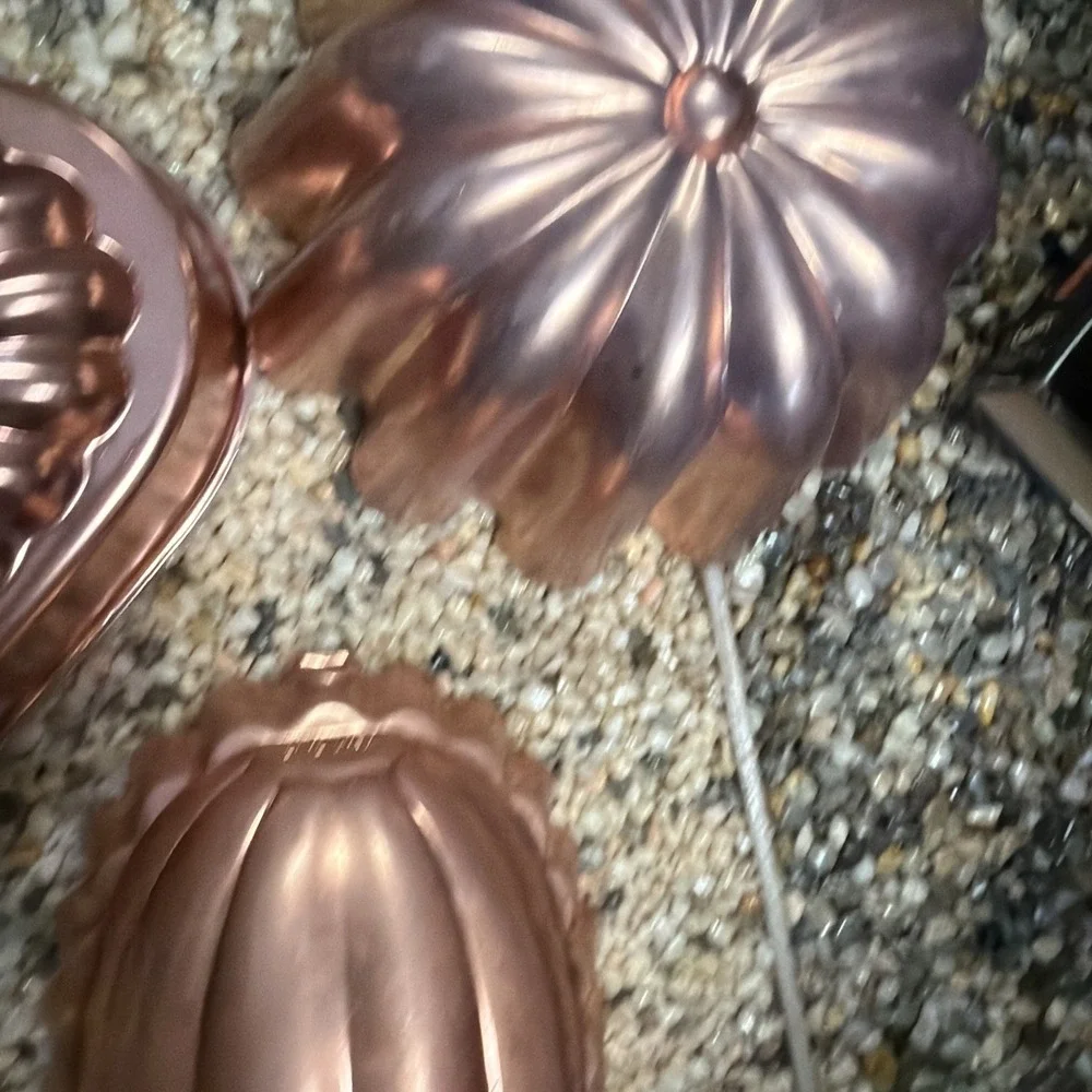 Vintage Copper Wall Decor Hangers Plated Tin Lot Of 3 Antique